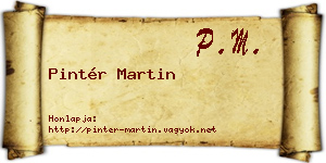 Pintér Martin névjegykártya